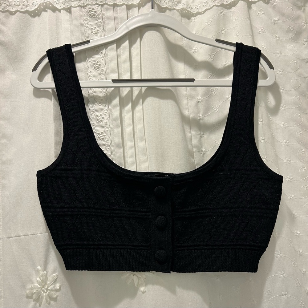 For Love and Lemons Cropped Black Bralette Top